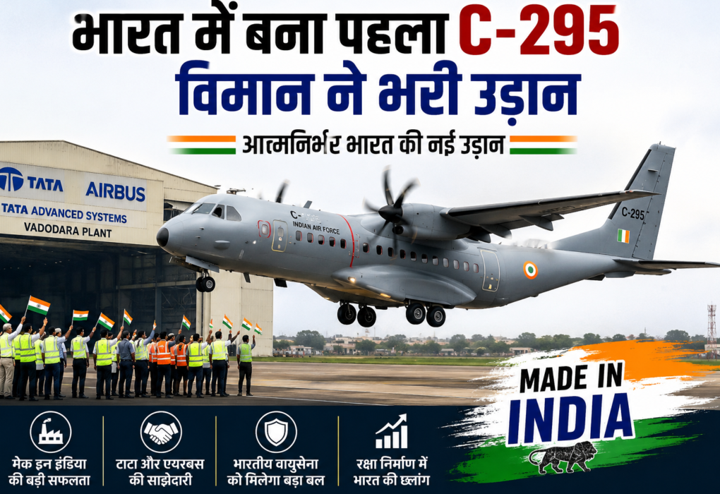 भारतीय वायुसेना को मिली नई शक्ति, Made in India C-295 ने भरी उड़ान.