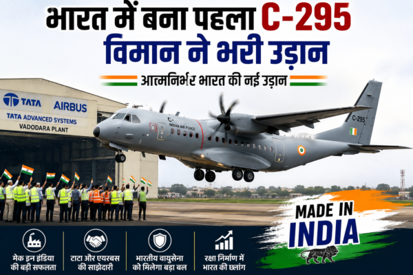 भारतीय वायुसेना को मिली नई शक्ति, Made in India C-295 ने भरी उड़ान.